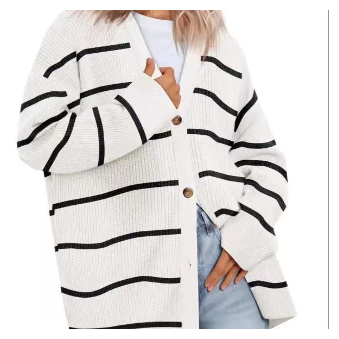 Cozy Women's Long Knitted Button-Up Cardigan
