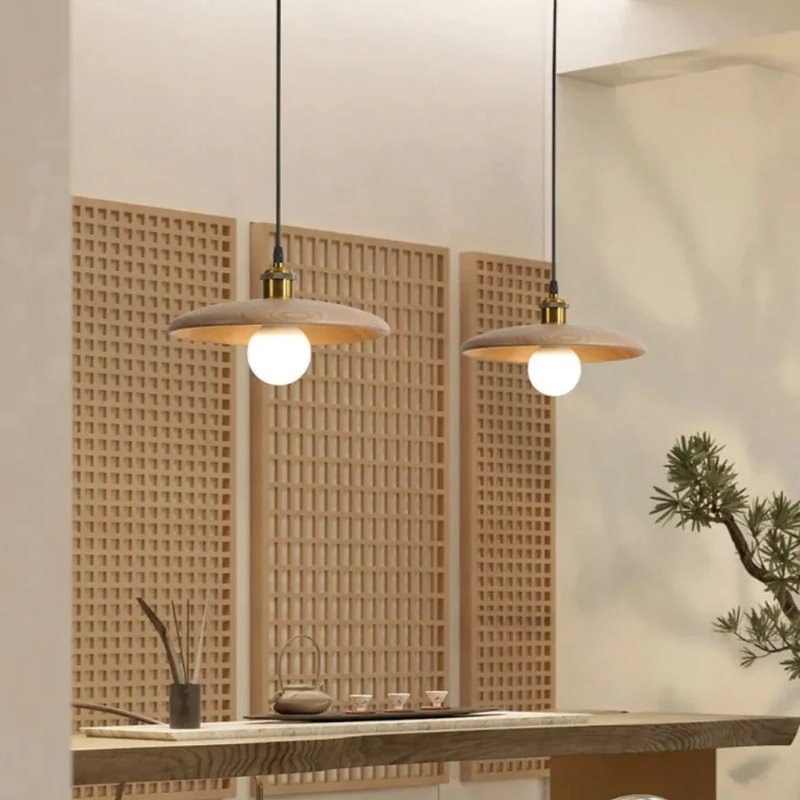 Virena - Lampada a sospensione LED in legno dallo stile minimalista nordico