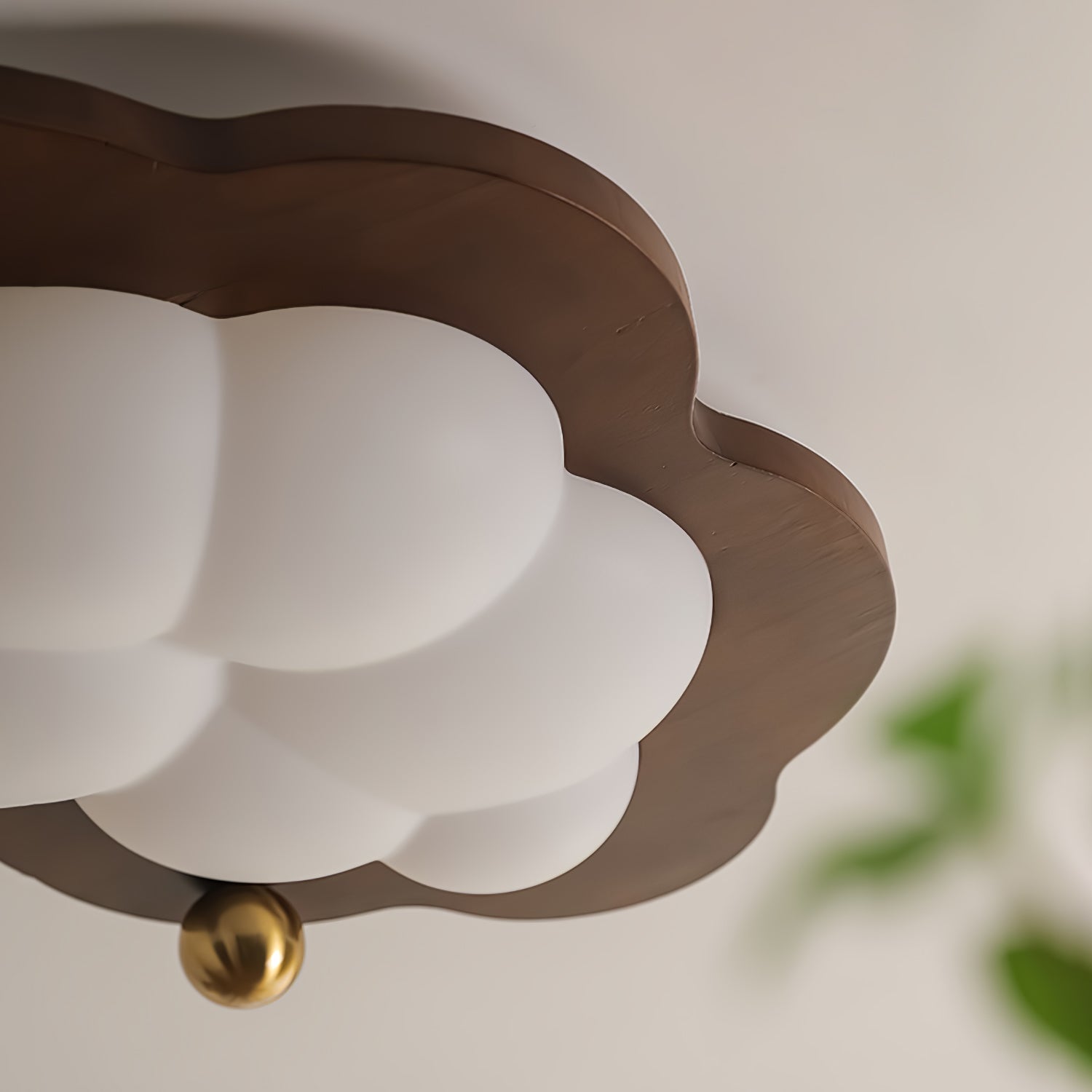 Celestra - Lampada a soffitto LED in legno dallo stile vintage