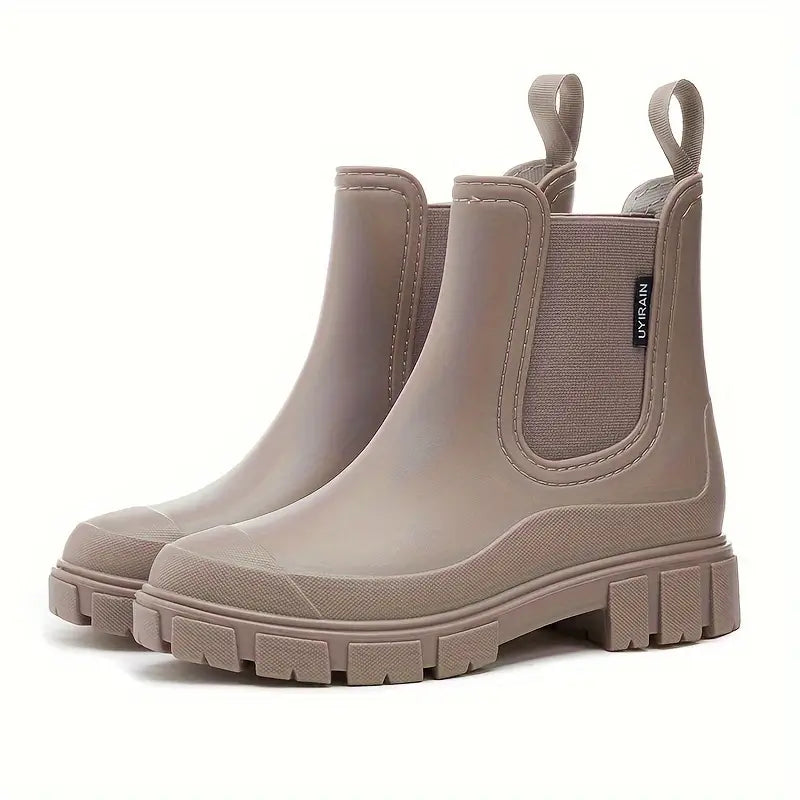 Women's Waterproof Rain Boots with Slip-Resistant Lug Sole