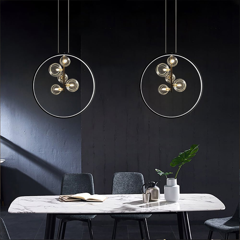 Elaris - Lampada a Sospensione Minimalista in Vetro Nero