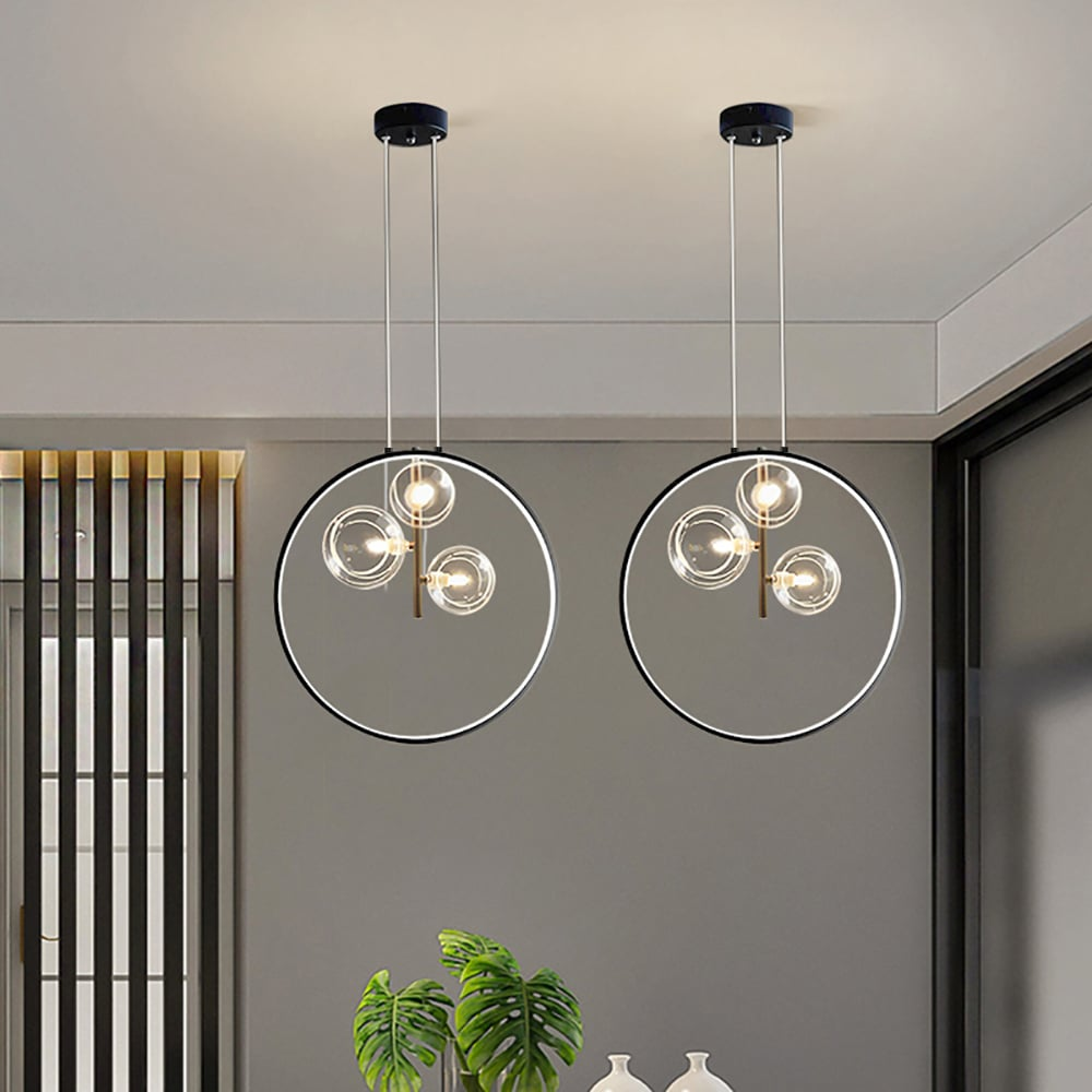 Elaris - Lampada a Sospensione Minimalista in Vetro Nero