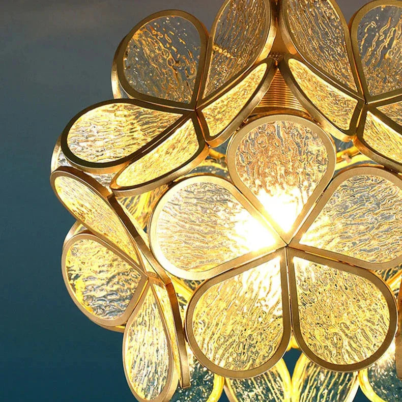 Nuvia - Lampada a sospensione LED in vetro floreale dal design moderno