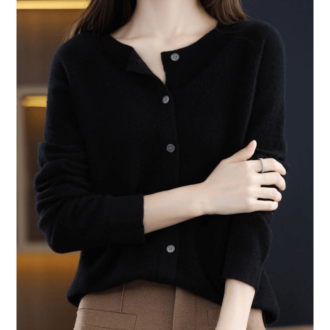 Cozy Button-Up Puffer Cardigan for Women with Long Sleeves