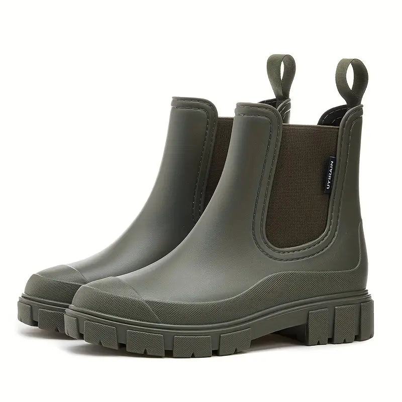 Women's Waterproof Rain Boots with Slip-Resistant Lug Sole