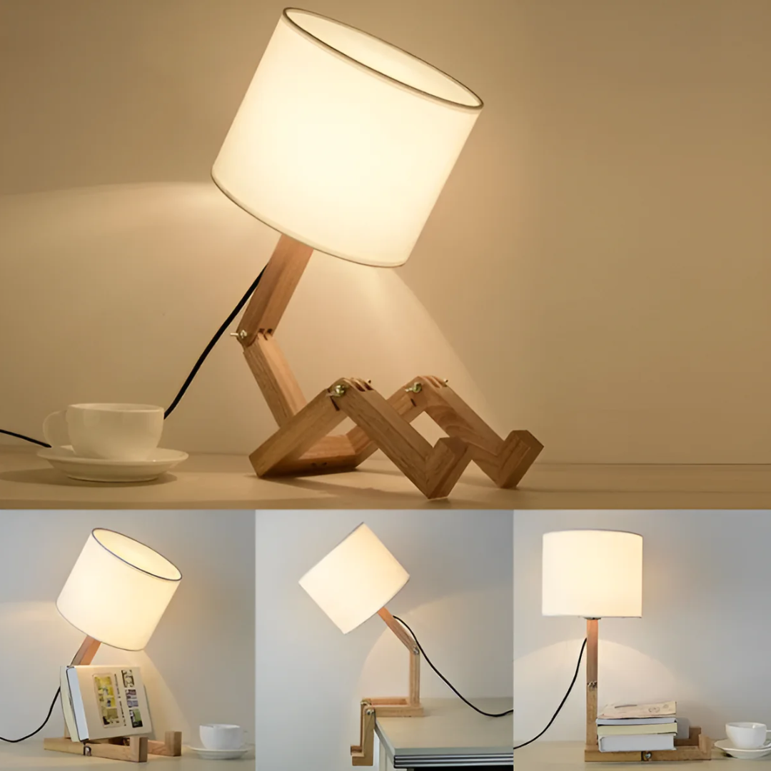 Rilna - Lampada da Tavolo in Legno Regolabile