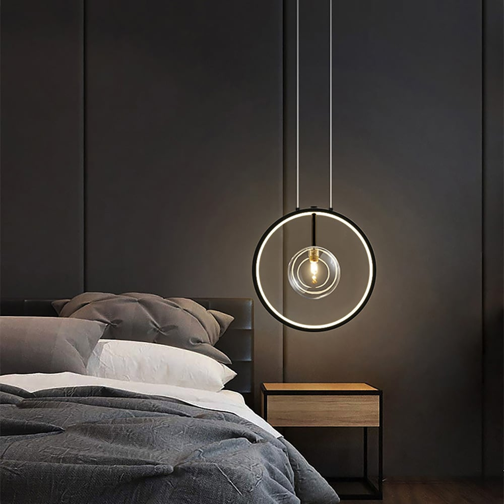 Elaris - Lampada a Sospensione Minimalista in Vetro Nero