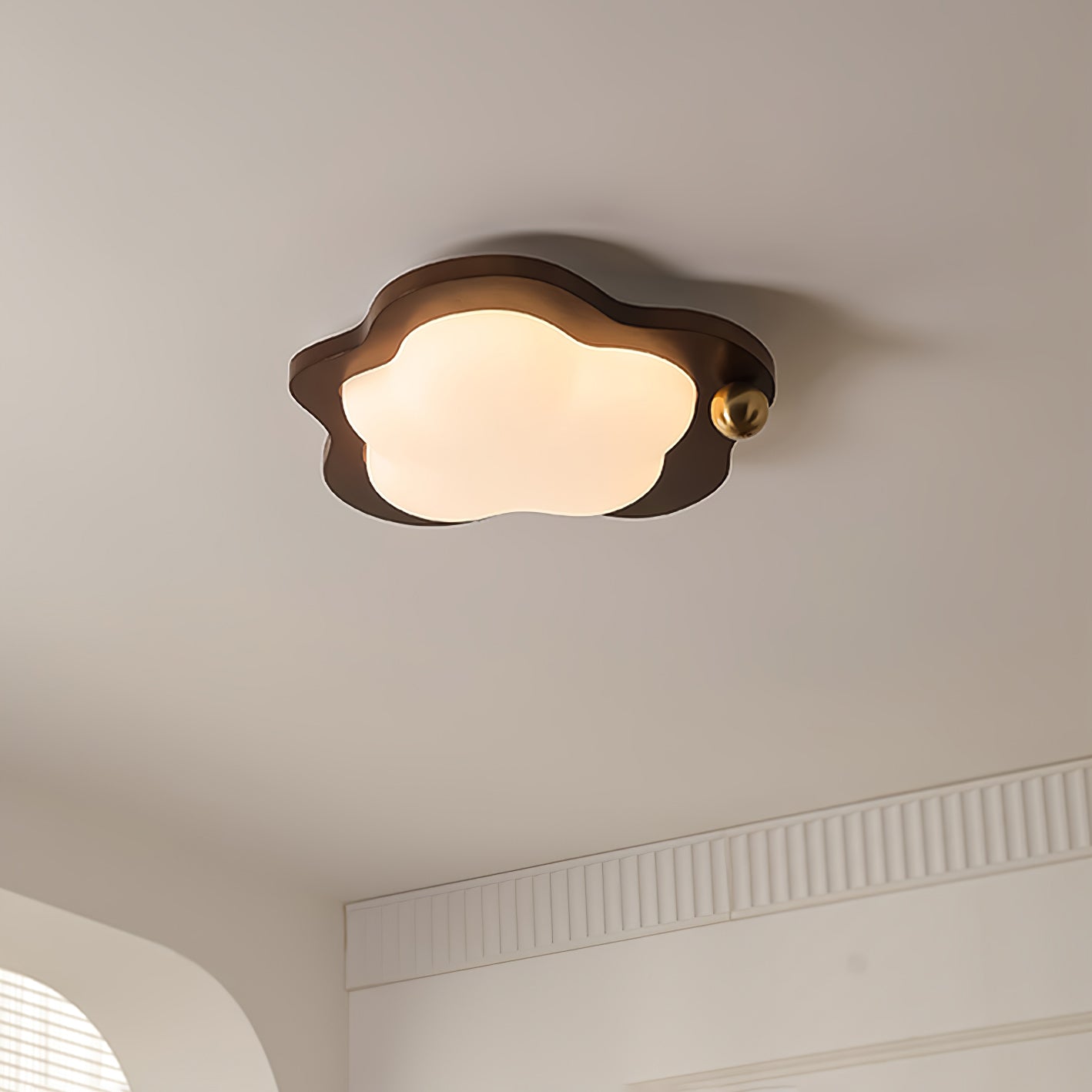 Celestra - Lampada a soffitto LED in legno dallo stile vintage