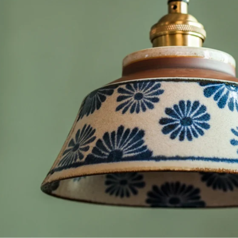 Phoebe - Lampada a sospensione giapponese in ceramica dallo stile retro