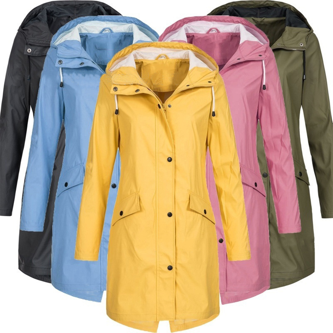 Women's Lightweight Windproof Rain Jacket Featuring a Waterproof Hood