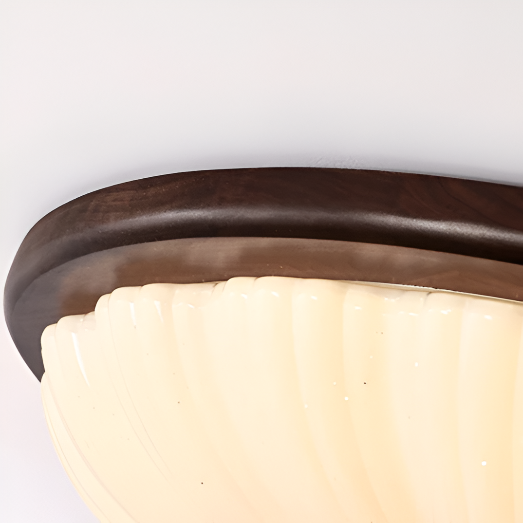 Talena - Lampada da soffitto vintage in legno americano con LED
