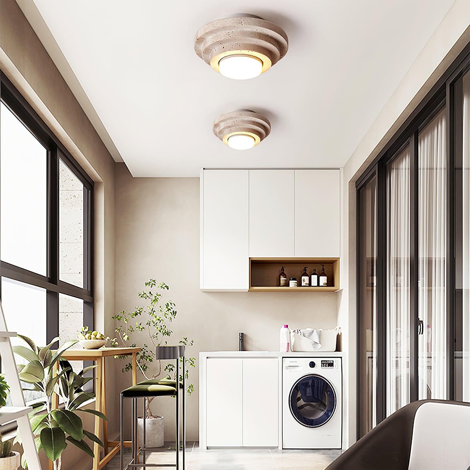 Solara - Lampada a soffitto in pietra naturale con LED