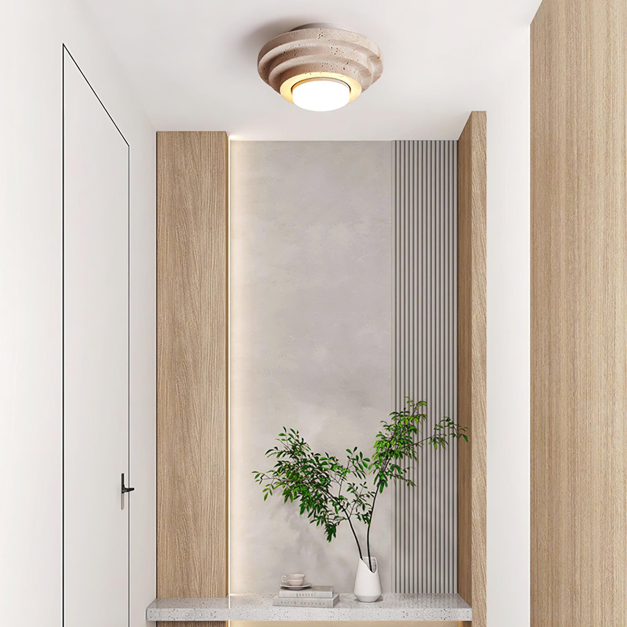 Solara - Lampada a soffitto in pietra naturale con LED