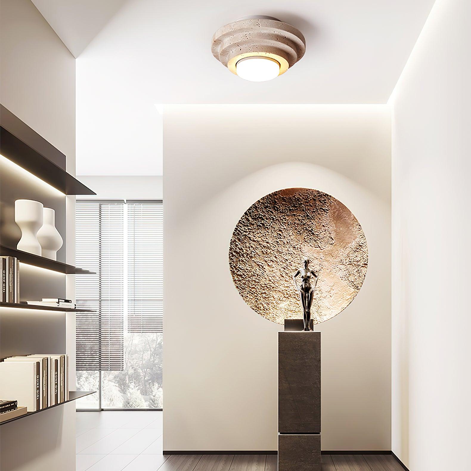Solara - Lampada a soffitto in pietra naturale con LED
