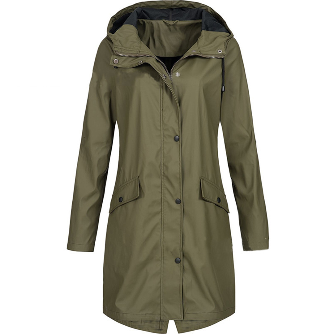 Women's Lightweight Windproof Rain Jacket Featuring a Waterproof Hood