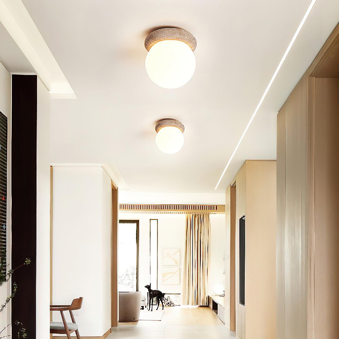 Serica - LED Ceiling Lamp in Travertine