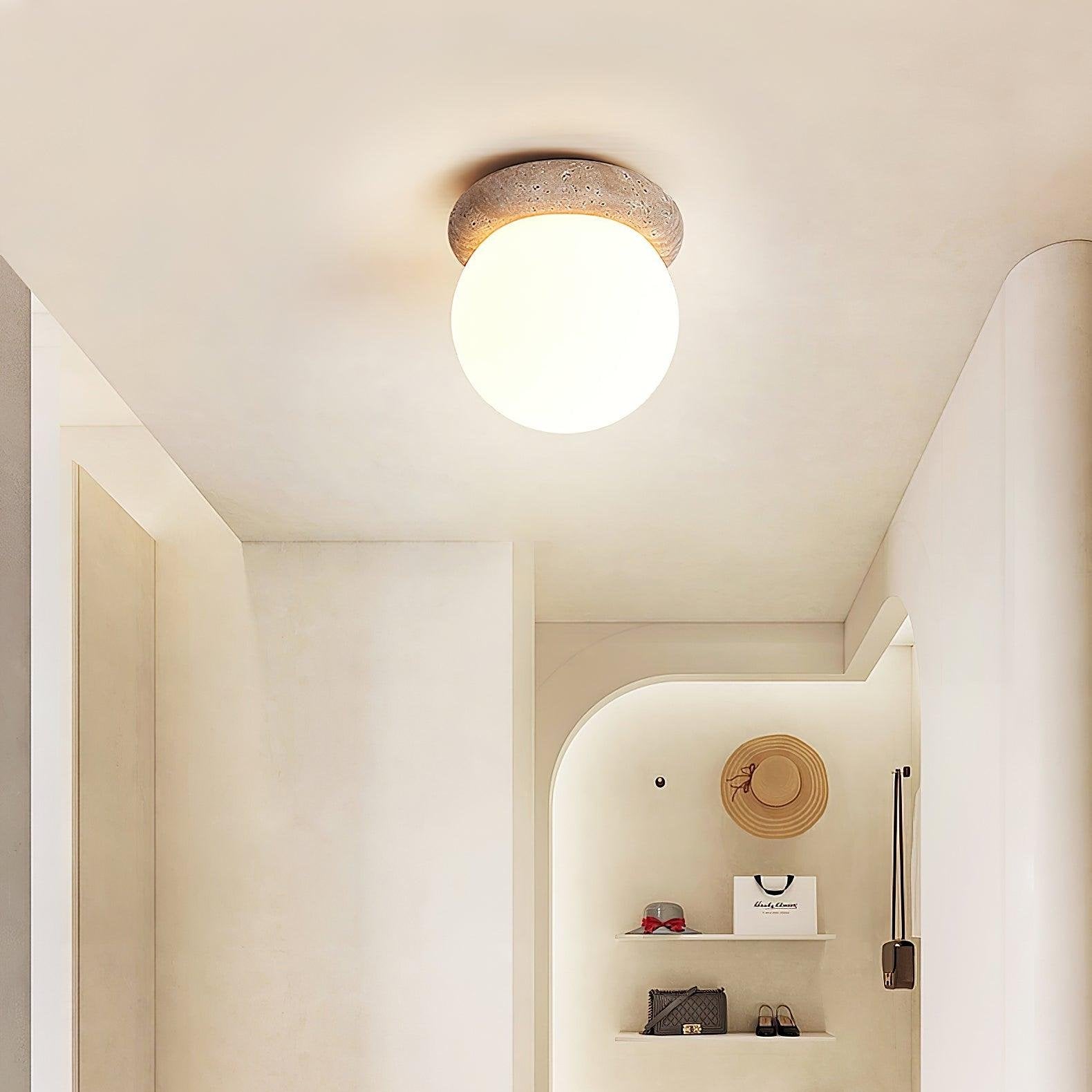 Serica - LED Ceiling Lamp in Travertine