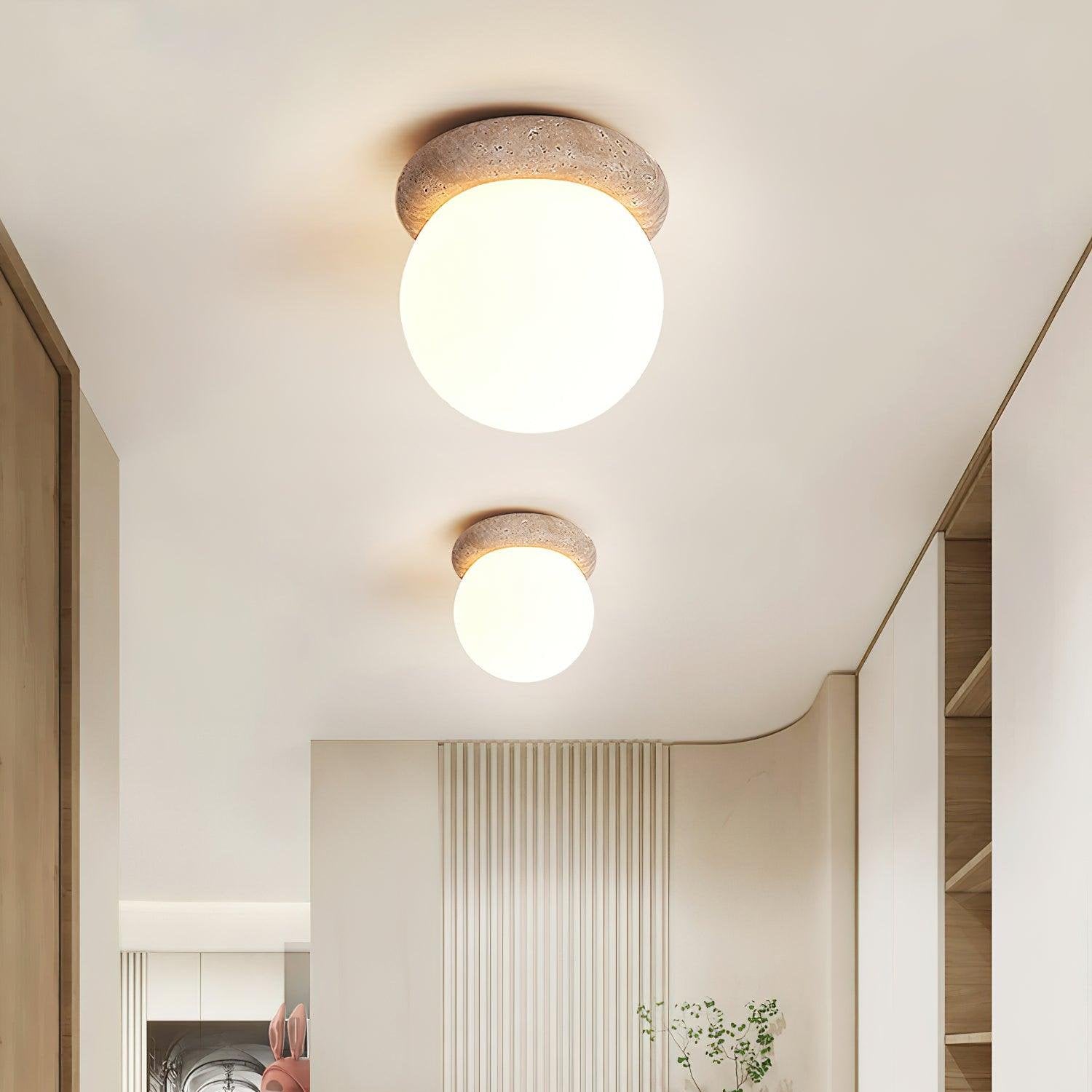 Serica - LED Ceiling Lamp in Travertine