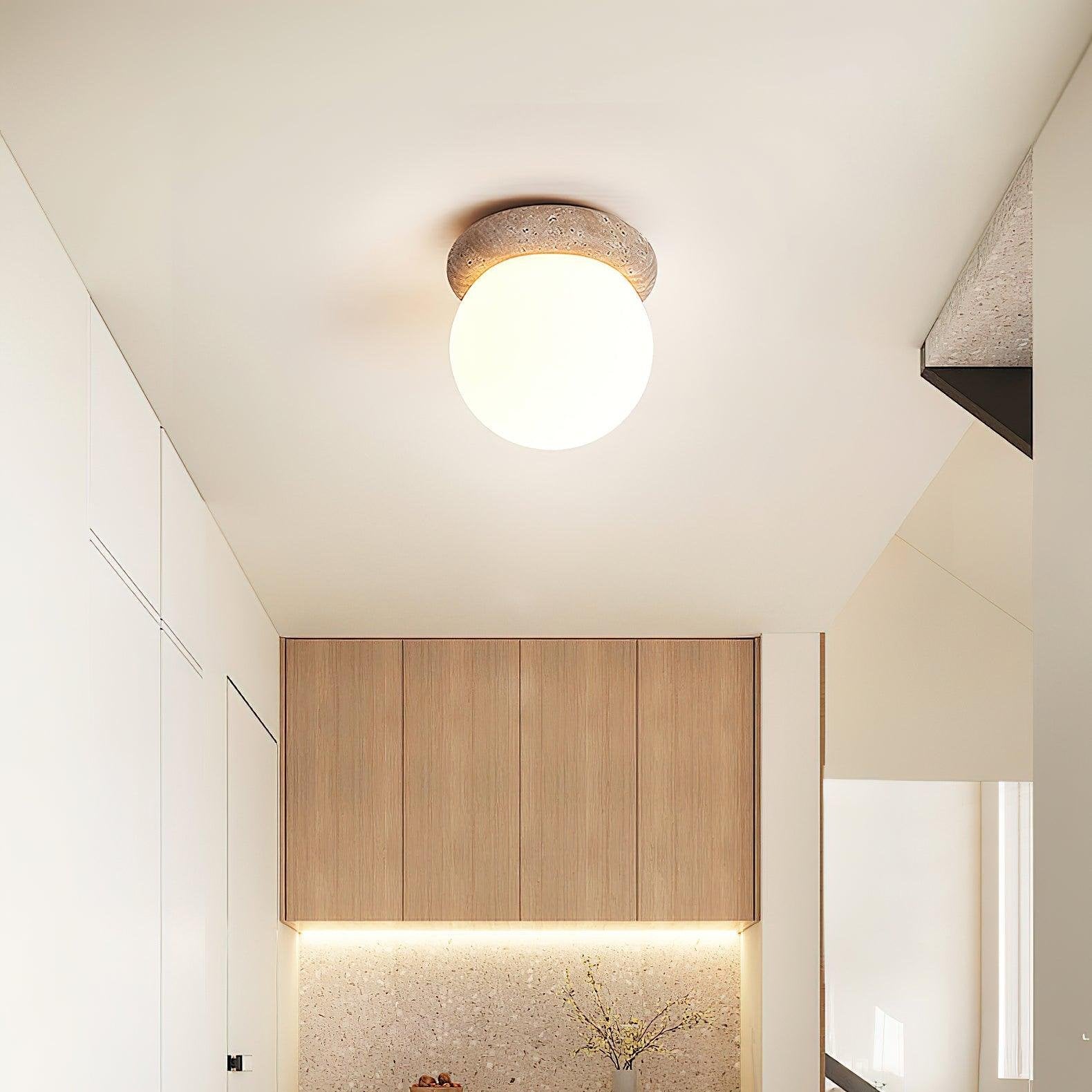 Serica - LED Ceiling Lamp in Travertine