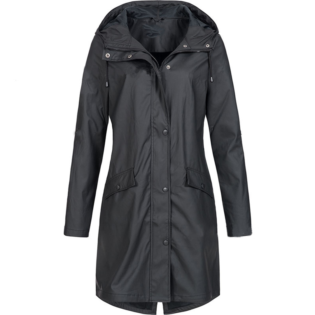 Women's Lightweight Windproof Rain Jacket Featuring a Waterproof Hood