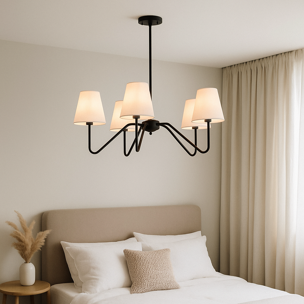 Ostia - Sospensione in Seta per Illuminazione Camera da Letto