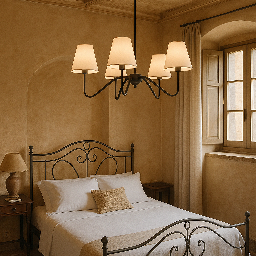 Ostia - Sospensione in Seta per Illuminazione Camera da Letto