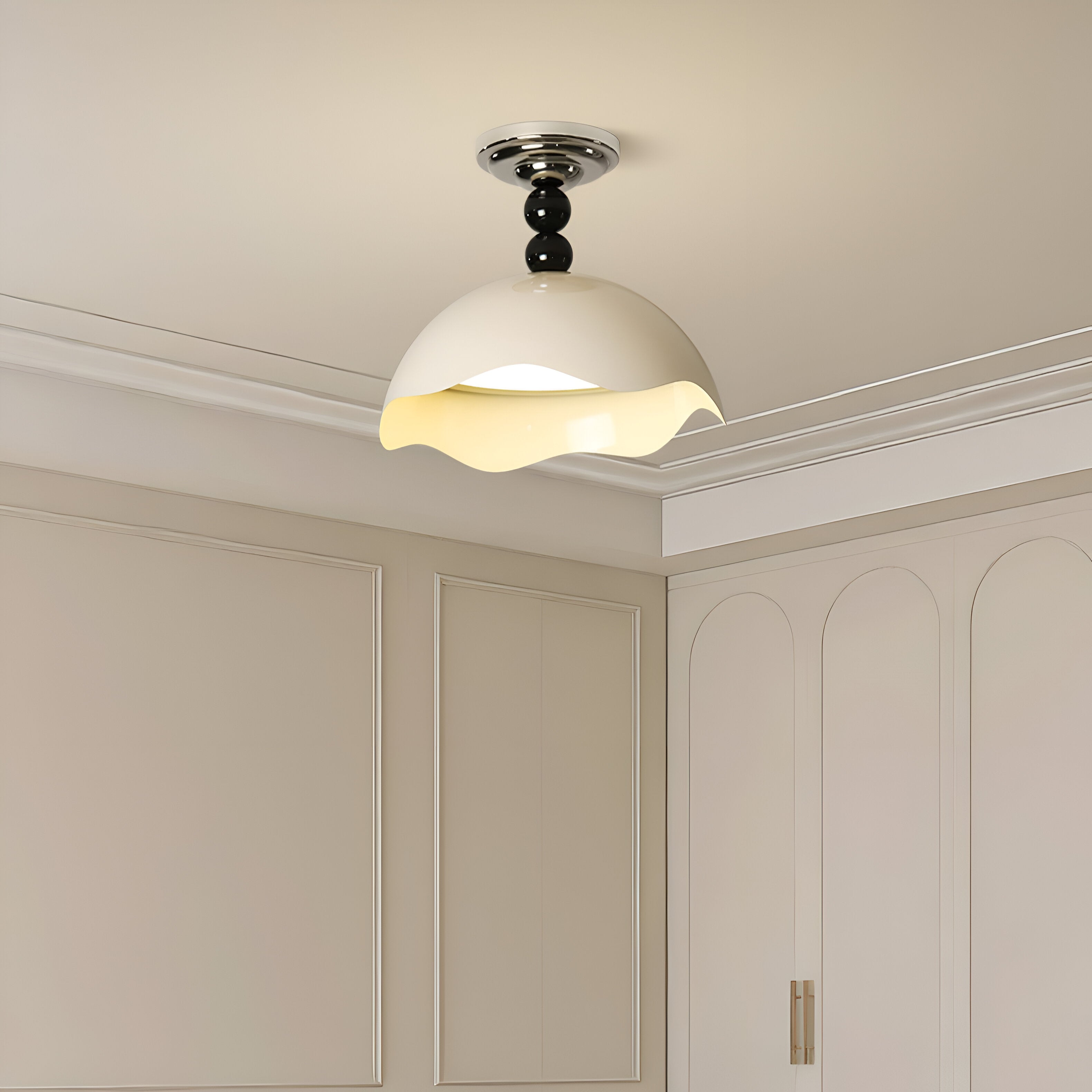 Rheana - Lampada da soffitto moderna a forma di uovo in crema