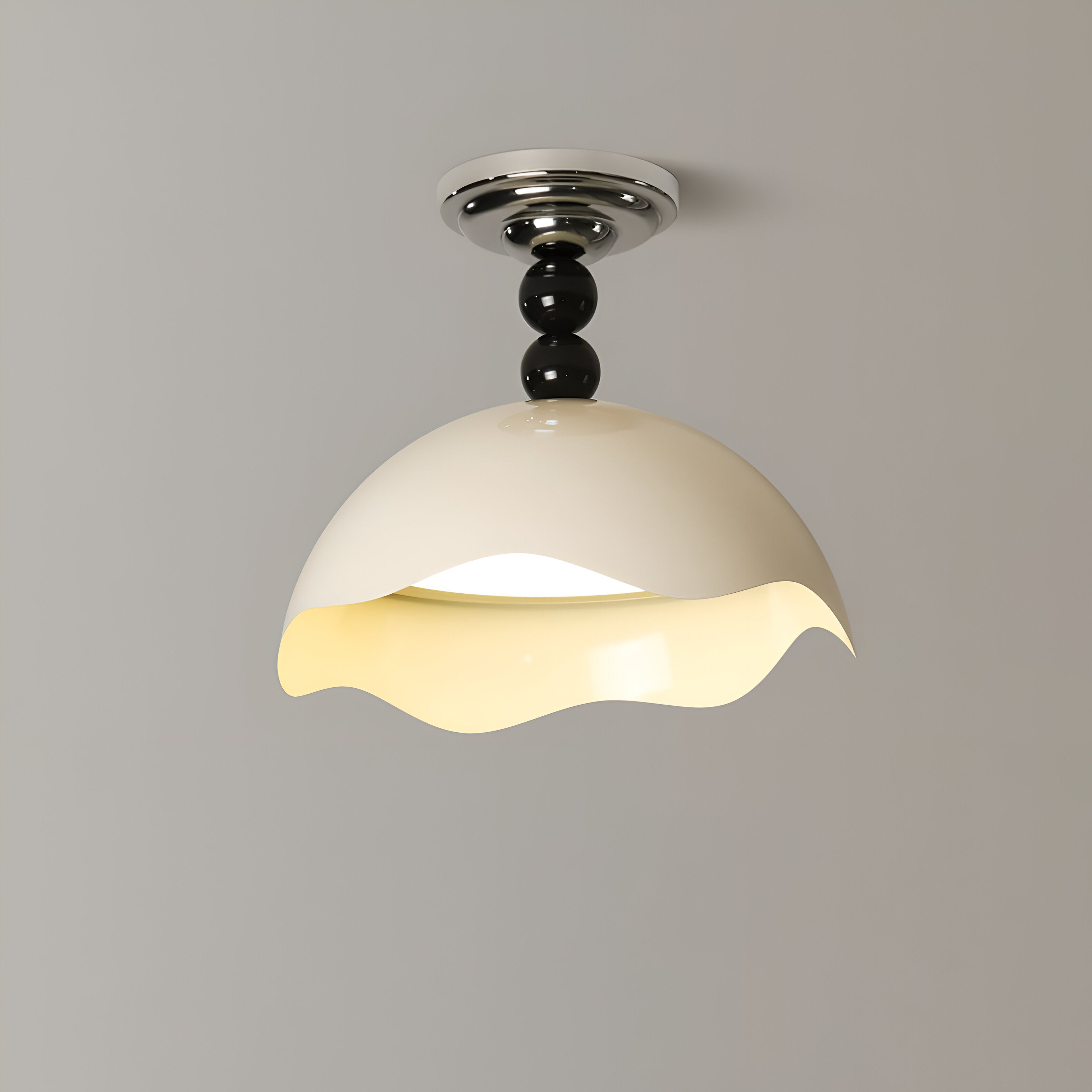 Rheana - Lampada da soffitto moderna a forma di uovo in crema