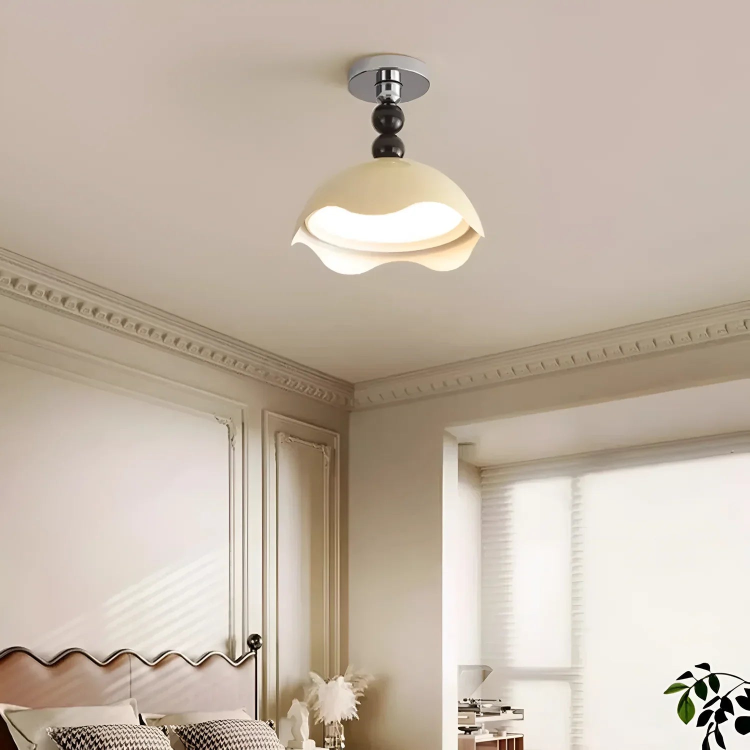 Rheana - Lampada da soffitto moderna a forma di uovo in crema