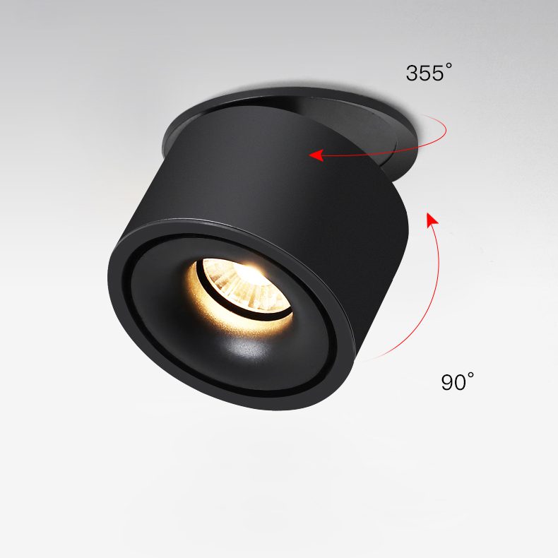 Alira - Lampada a soffitto LED cilindrica regolabile incassata