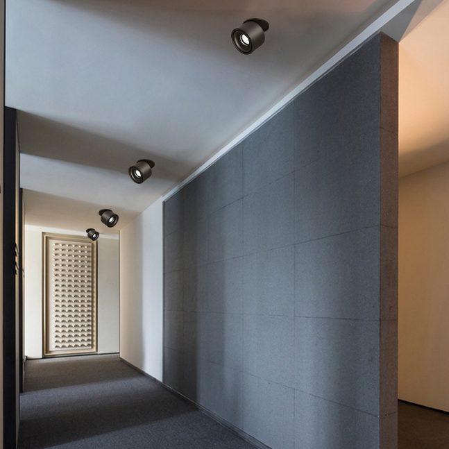 Alira - Lampada a soffitto LED cilindrica regolabile incassata