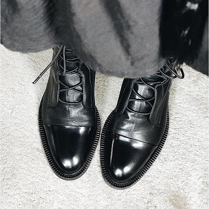 Chic Mid-Calf Lace-Up Women's Boots with Low Heel