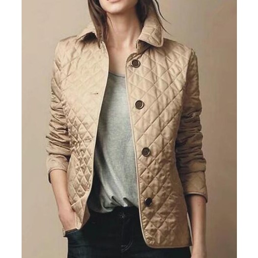 Women's Quilted Bomber Jacket Featuring Button Closure and Convertible Cuffs