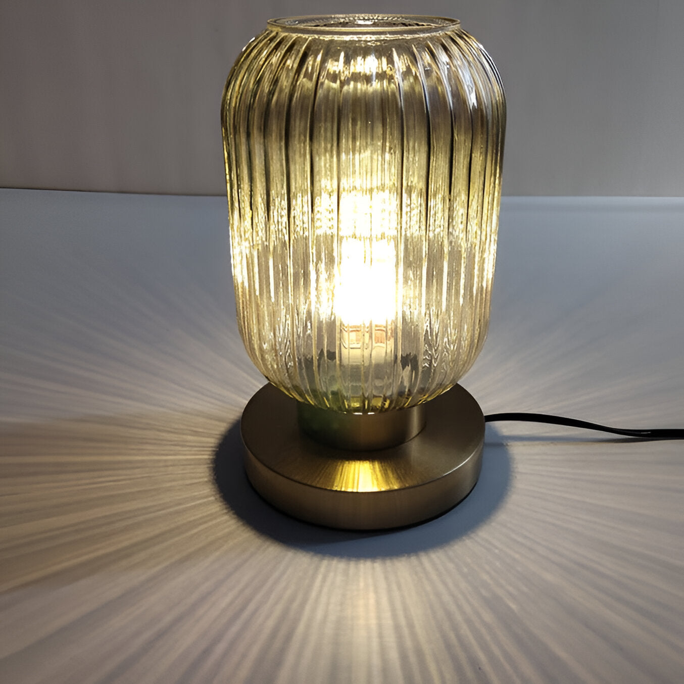 Oriantha - Lampada da Tavolo in Stile Nordico con Vetro Striato