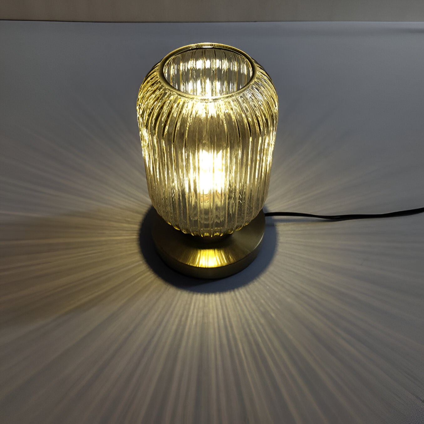 Oriantha - Lampada da Tavolo in Stile Nordico con Vetro Striato