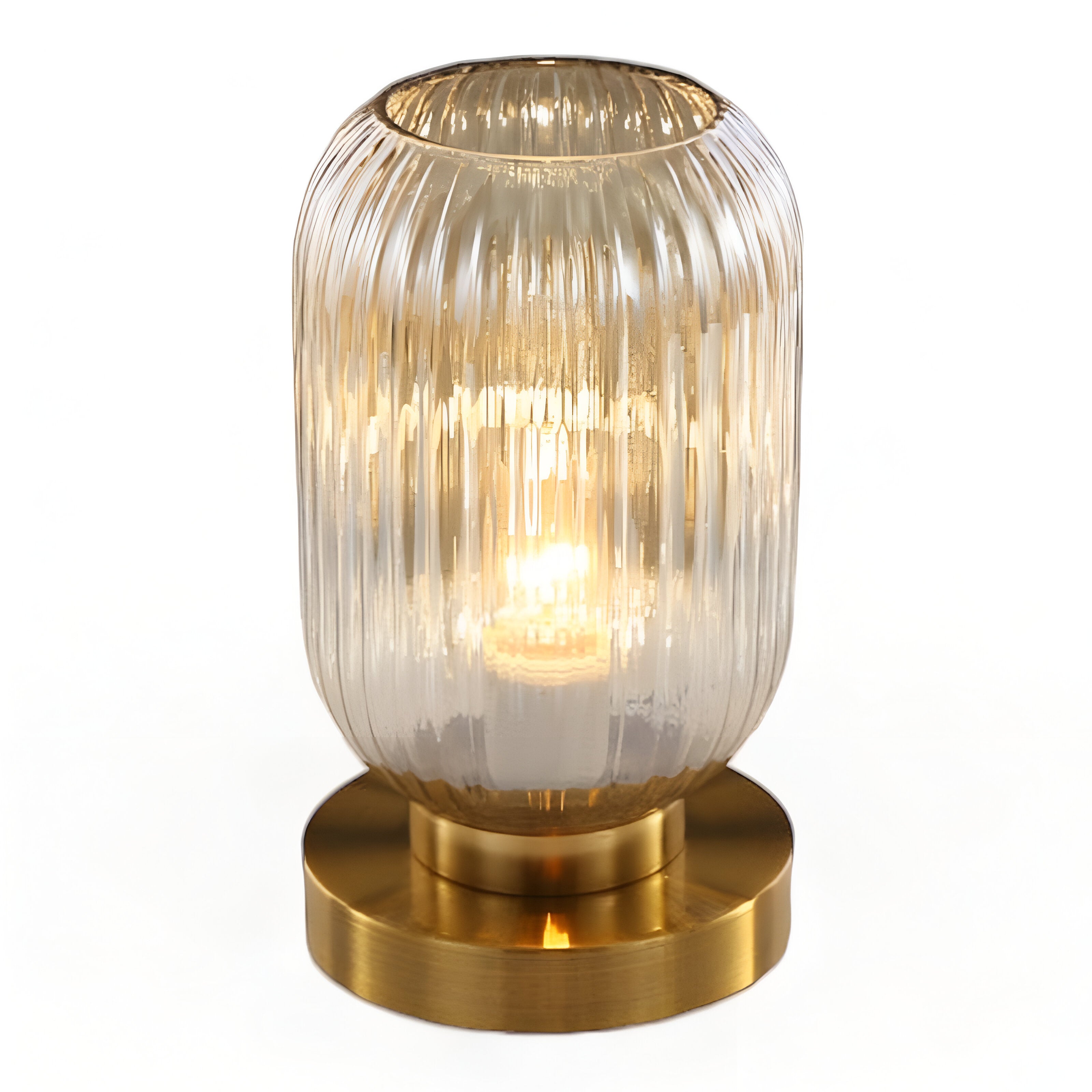 Oriantha - Lampada da Tavolo in Stile Nordico con Vetro Striato