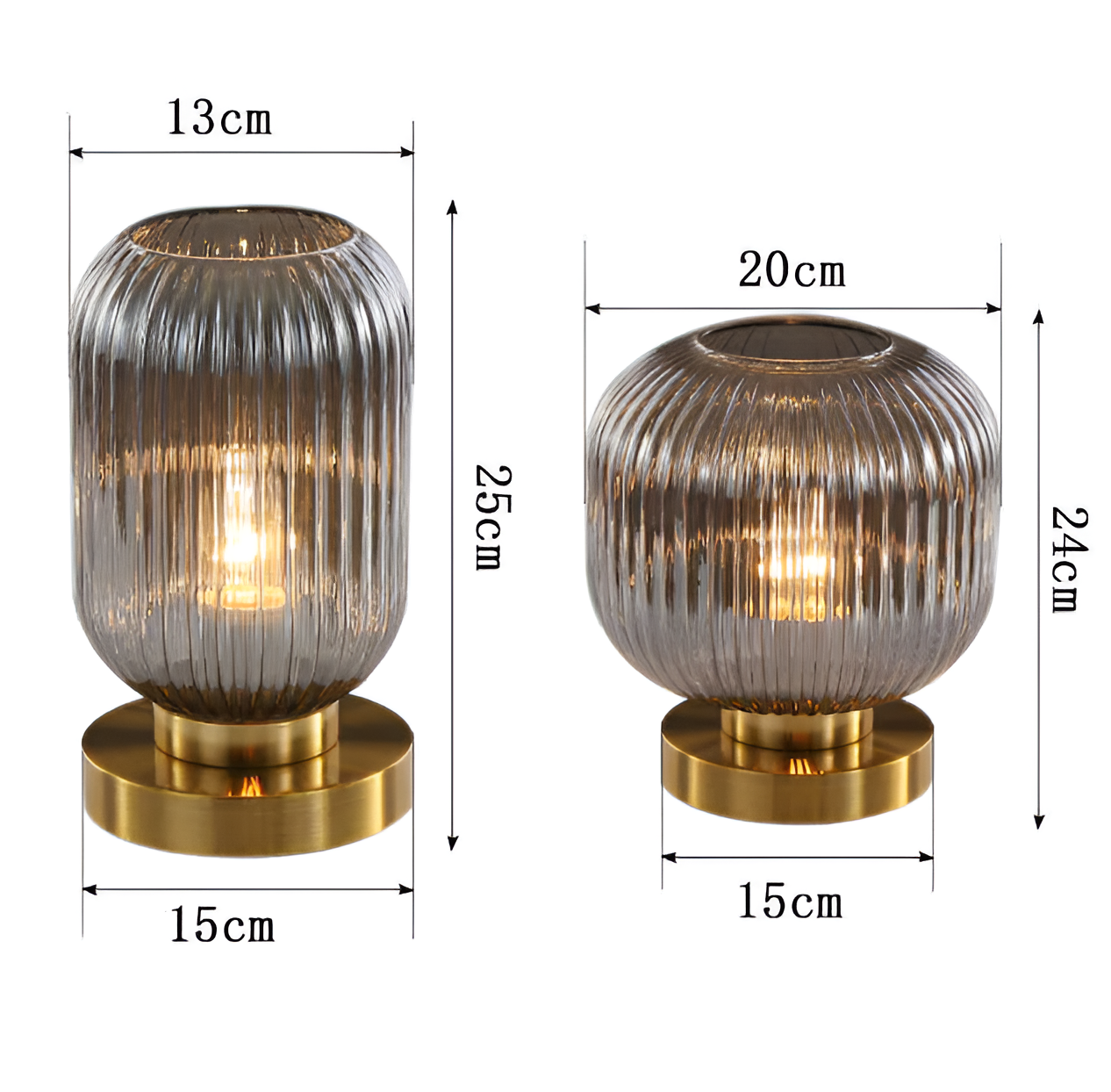 Oriantha - Lampada da Tavolo in Stile Nordico con Vetro Striato