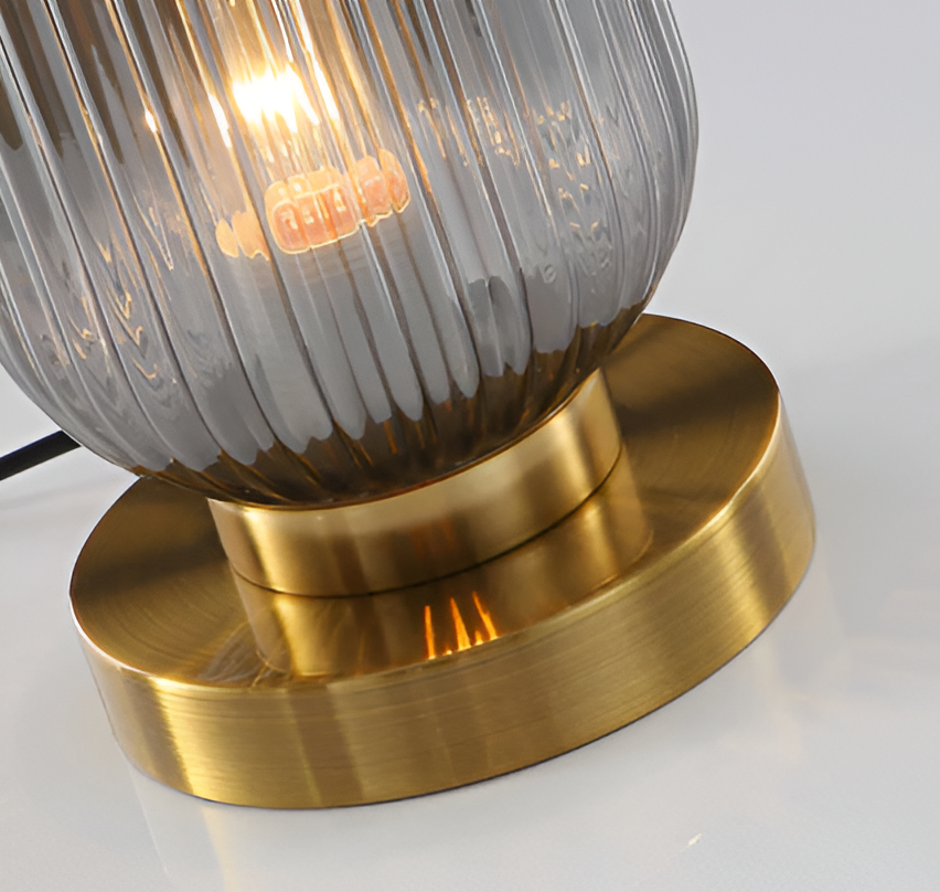 Oriantha - Lampada da Tavolo in Stile Nordico con Vetro Striato