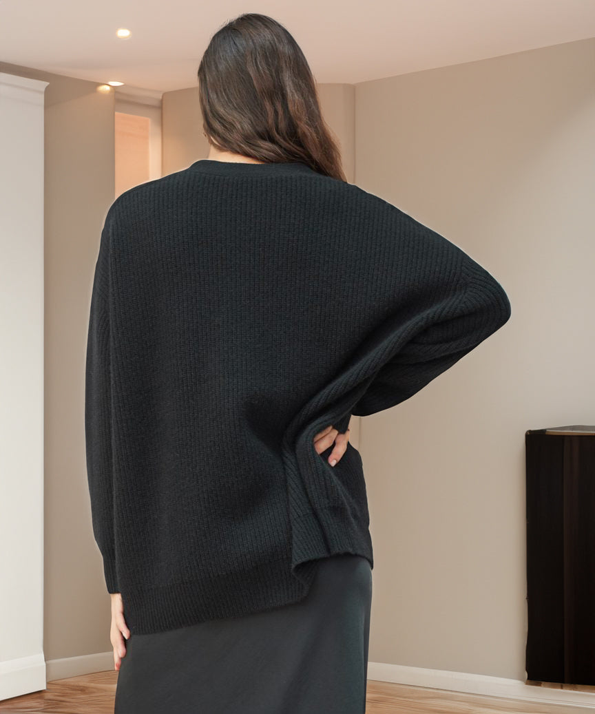 Women's Oversized Button-Up Cardigan in Cozy Ribbed Knit