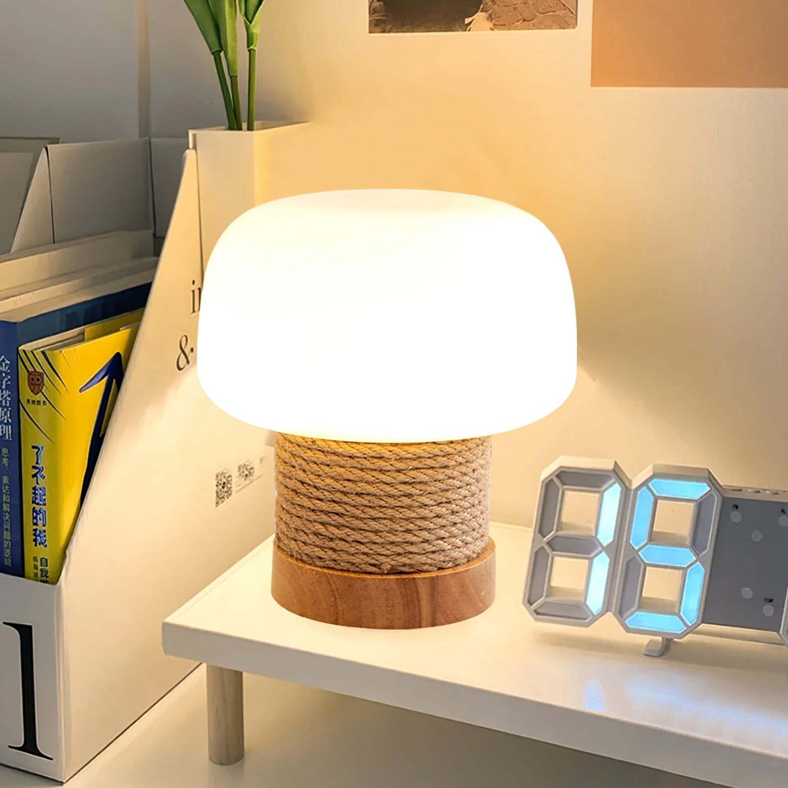 Valoria - Lampada da Tavolo LED Moderna con Design Minimalista e Base in Legno