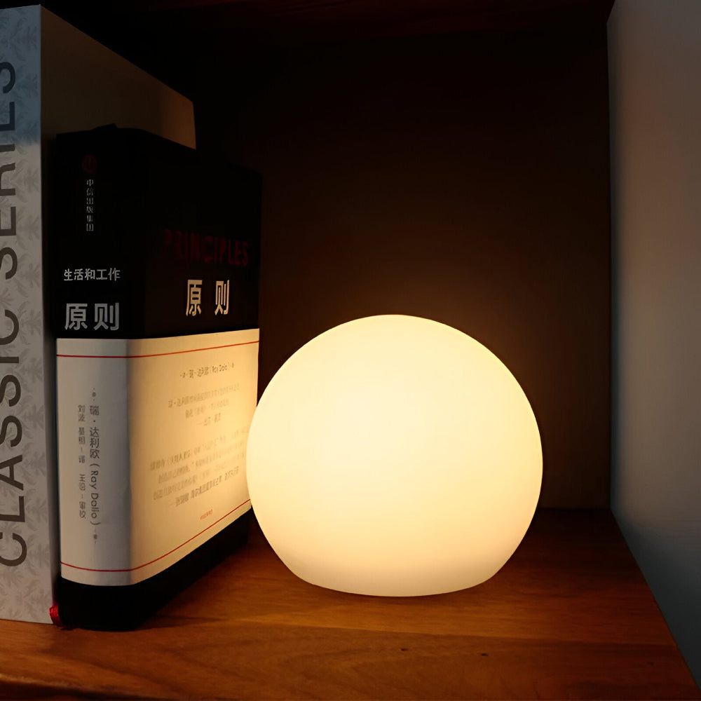 Thessara - Lampada da Tavolo LED a Forma Sferica con Cambio Colore Dinamico
