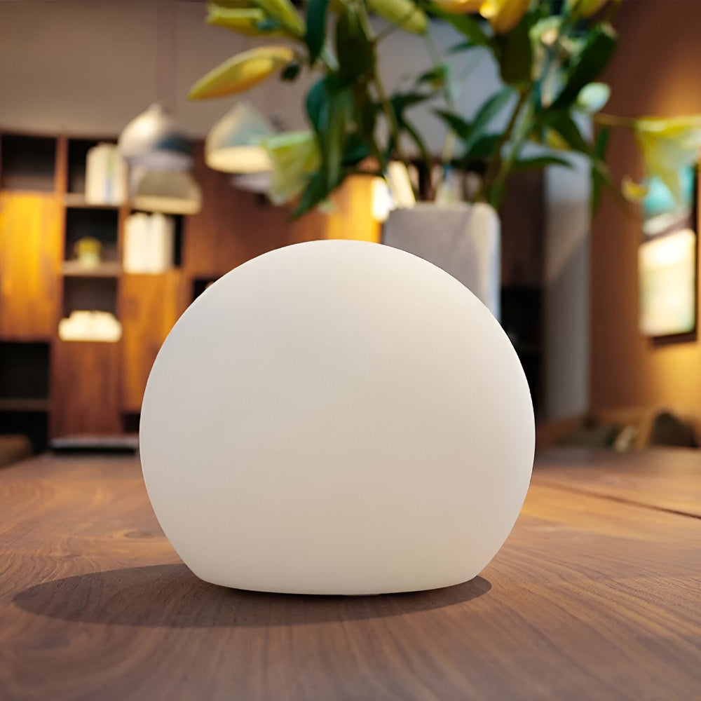 Thessara - Lampada da Tavolo LED a Forma Sferica con Cambio Colore Dinamico