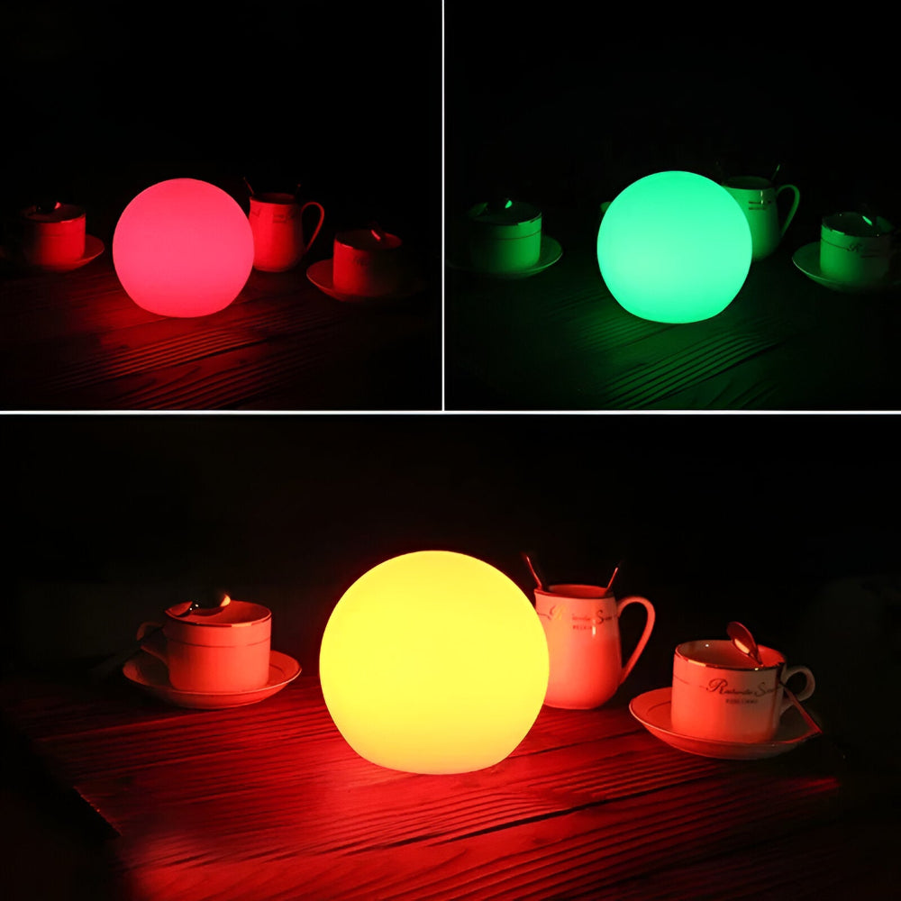 Thessara - Lampada da Tavolo LED a Forma Sferica con Cambio Colore Dinamico