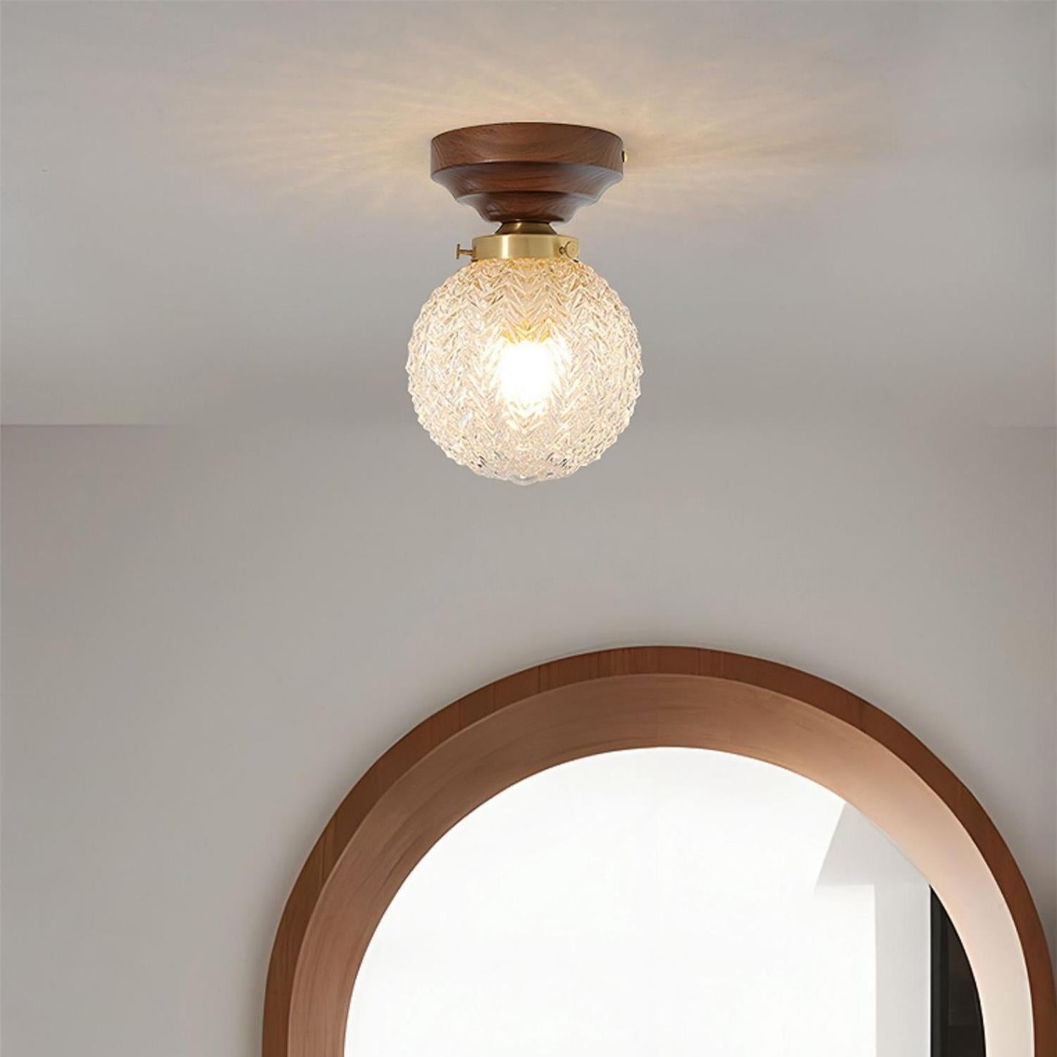 Evona - Lampada da soffitto in vetro cristallo stile retro