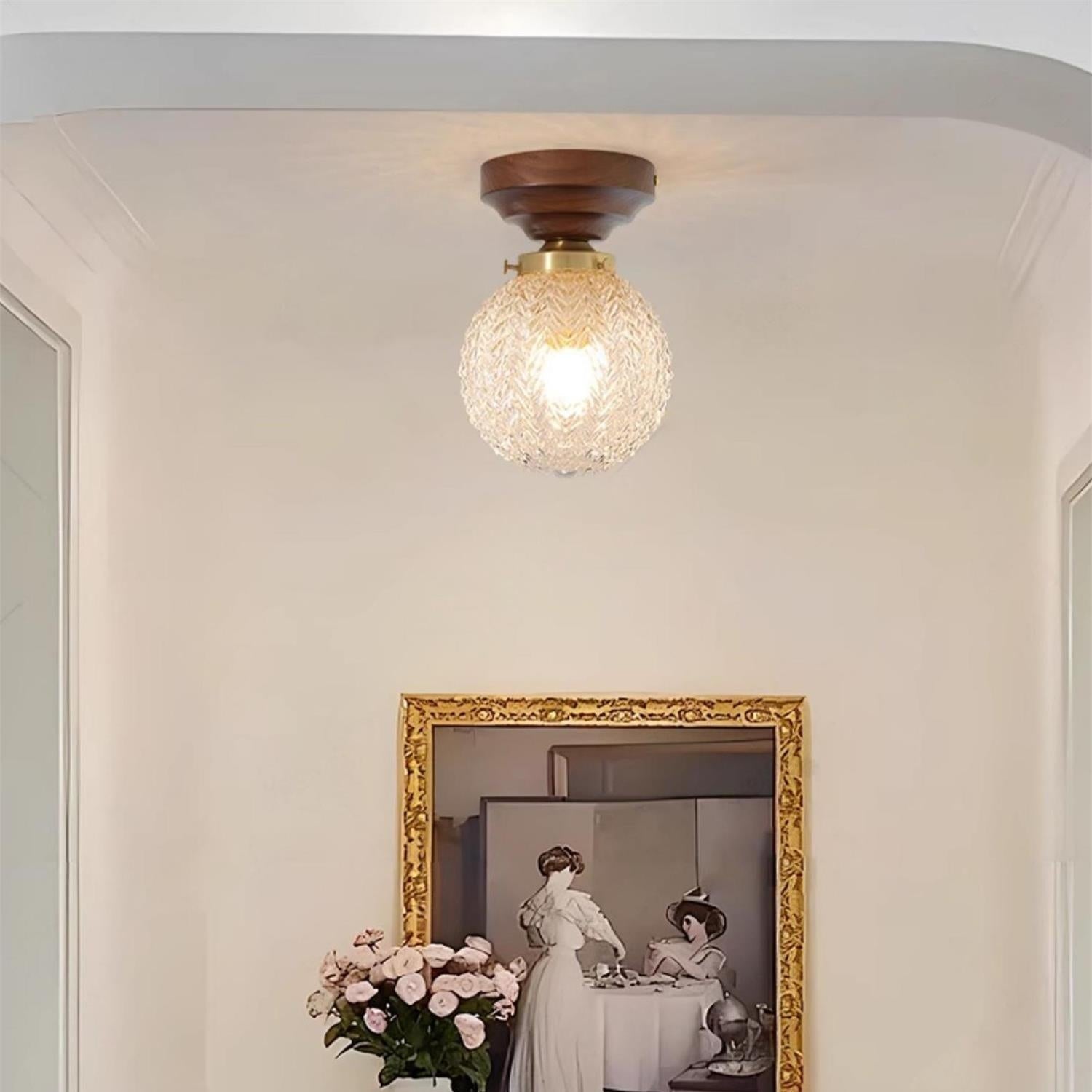 Evona - Lampada da soffitto in vetro cristallo stile retro