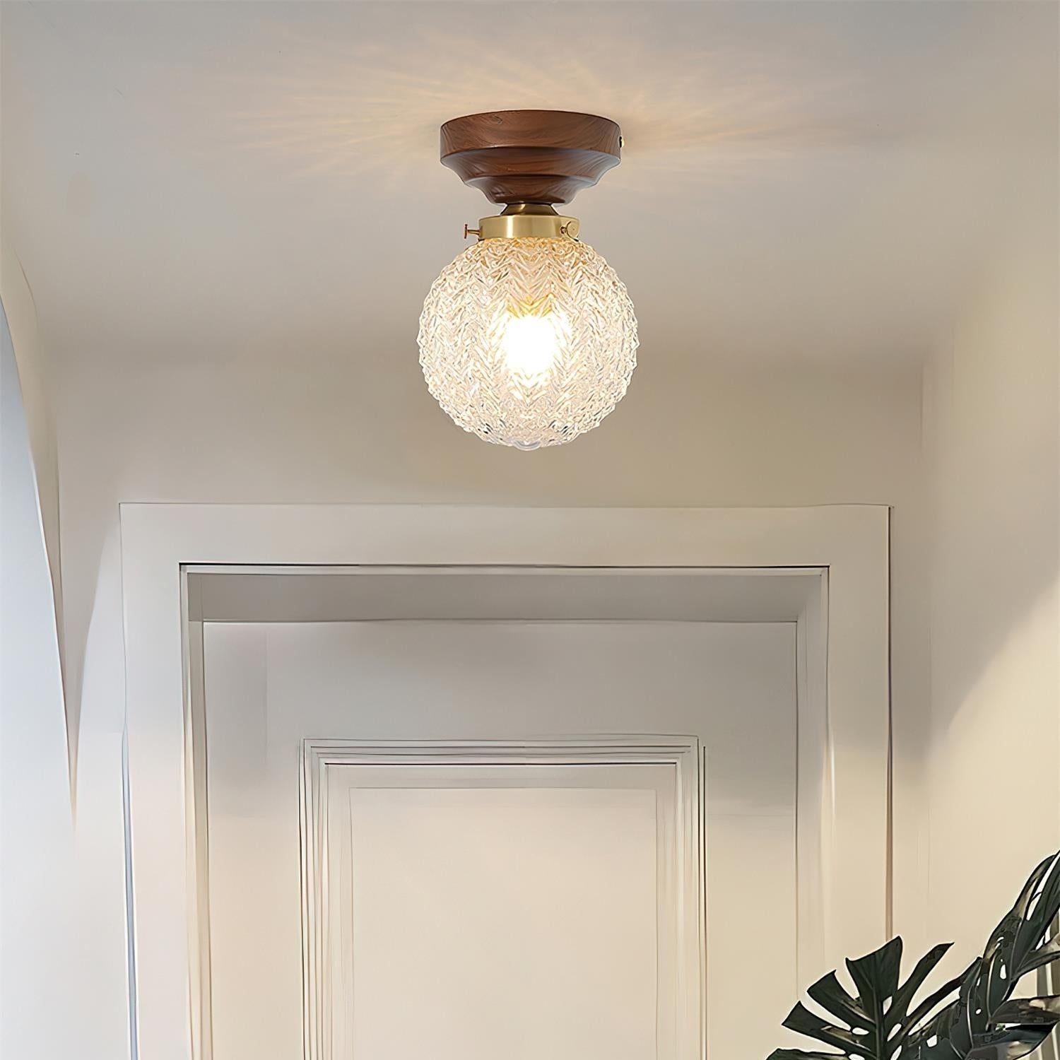 Evona - Lampada da soffitto in vetro cristallo stile retro
