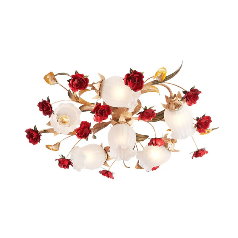 Maia - Lampada da soffitto romantica con rosa rossa" can be rewritten as:

"Maia - Lampada da soffitto romantica con design a rosa rossa