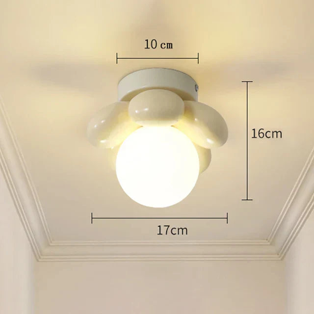 Thalora - Lampada a soffitto in vetro floreale in stile scandinavo