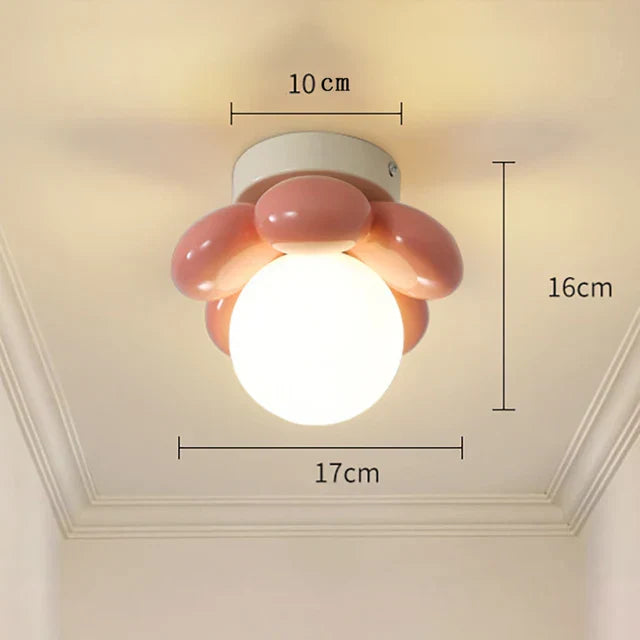 Thalora - Lampada a soffitto in vetro floreale in stile scandinavo