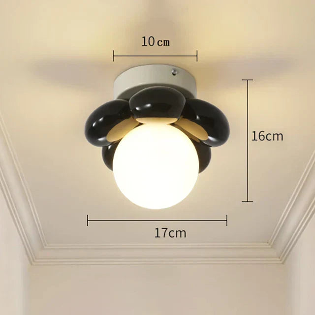 Thalora - Lampada a soffitto in vetro floreale in stile scandinavo